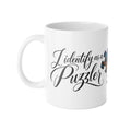 I Identify as a Puzzler Mug — 11oz Ceramic Jigsaw Puzzle Lover Coffee Cup