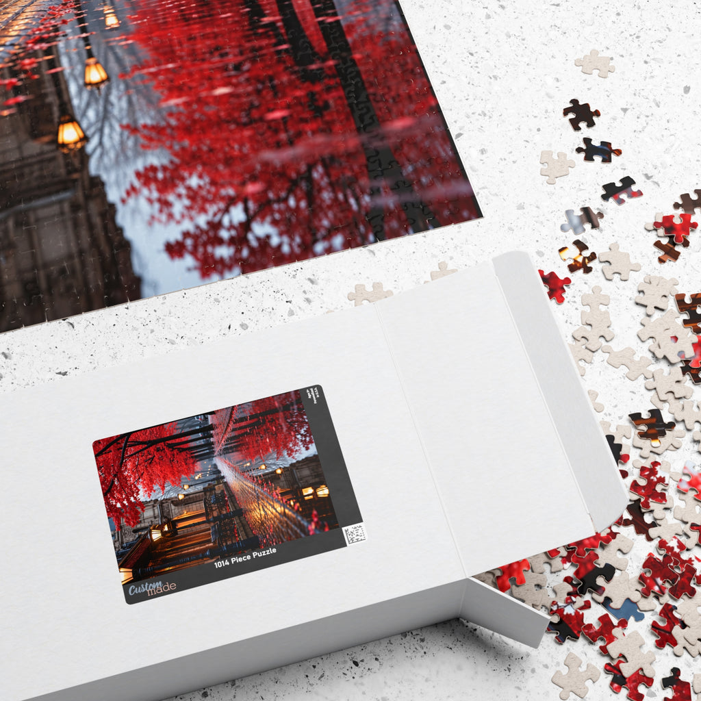Autumn Rainfall Street Puzzle — 1014-Piece Scenic Jigsaw