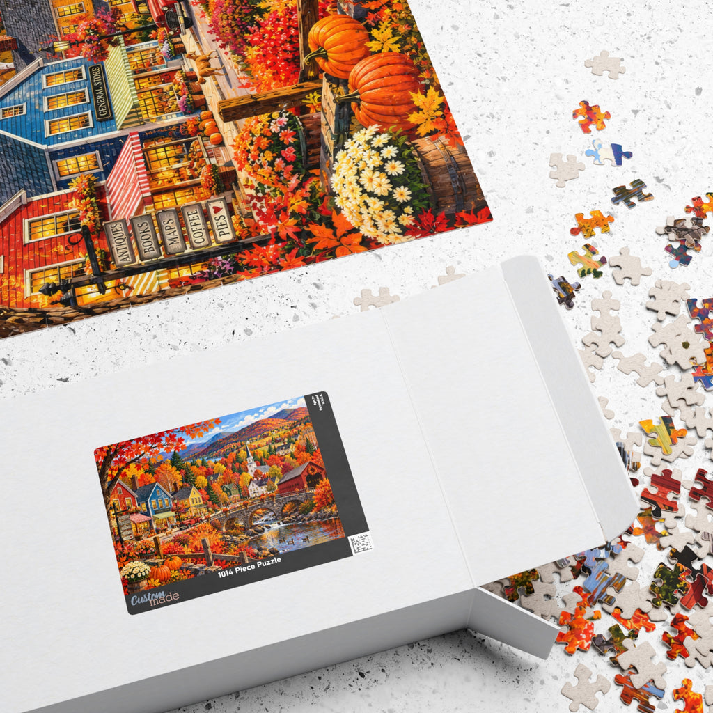 Autumn Village Jigsaw Puzzle | Cozy Fall Landscape | 1014 Pieces