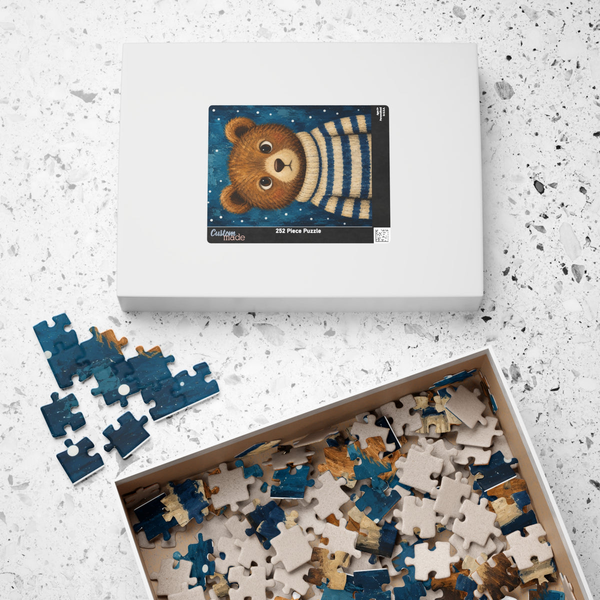 Bear Cub in a Striped Sweater Kids Puzzle | The Cozy Critter Club | 252 Pieces