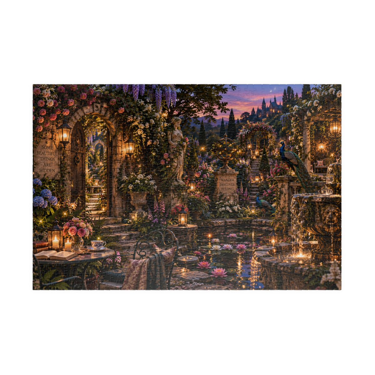 Romantic Courtyard Evening Jigsaw Puzzle — 1014pc Scenic Puzzle