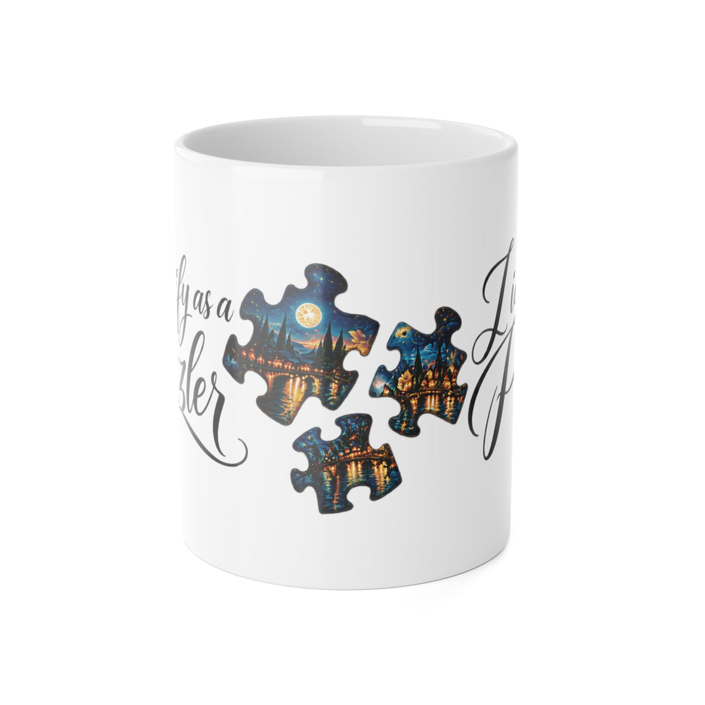 I Identify as a Puzzler Mug — 11oz Ceramic Jigsaw Puzzle Lover Coffee Cup