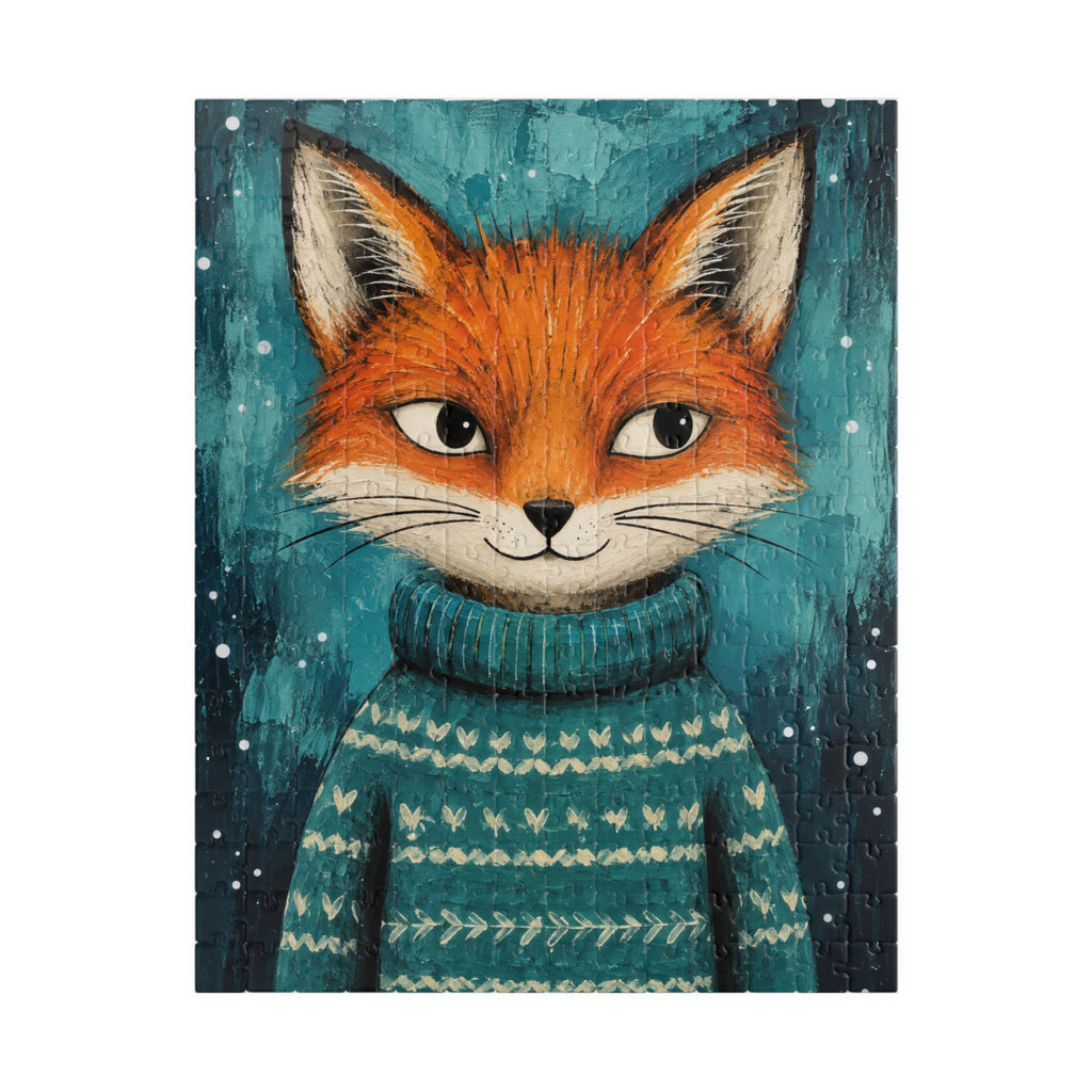 Fox in a Cozy Sweater Kids Puzzle | The Cozy Critter Club | 252 Pieces