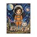 Space Explorer Kids Puzzle — Cute Astronaut Girl & Space Cats Jigsaw (252 pcs)