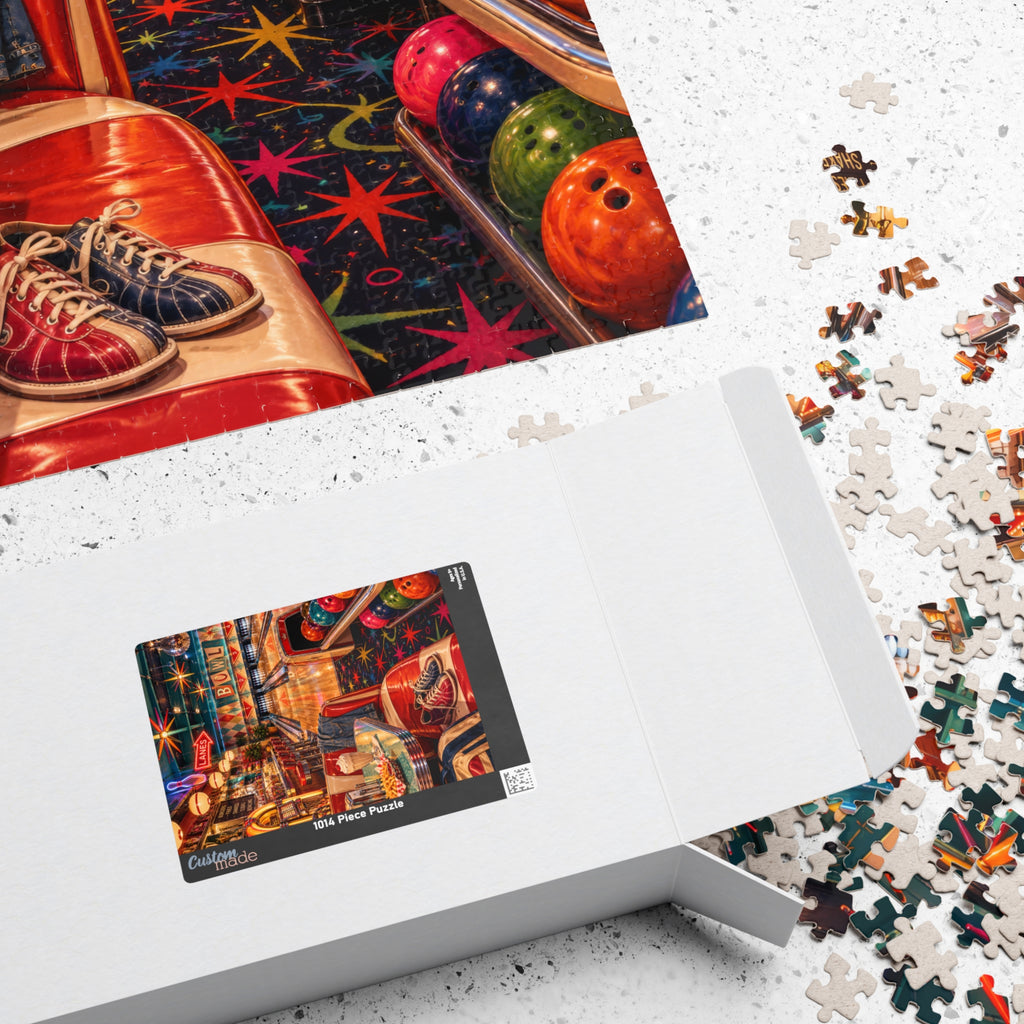 Friday Night at the Lanes | Retro Bowling Alley 1014-Piece Jigsaw Puzzle