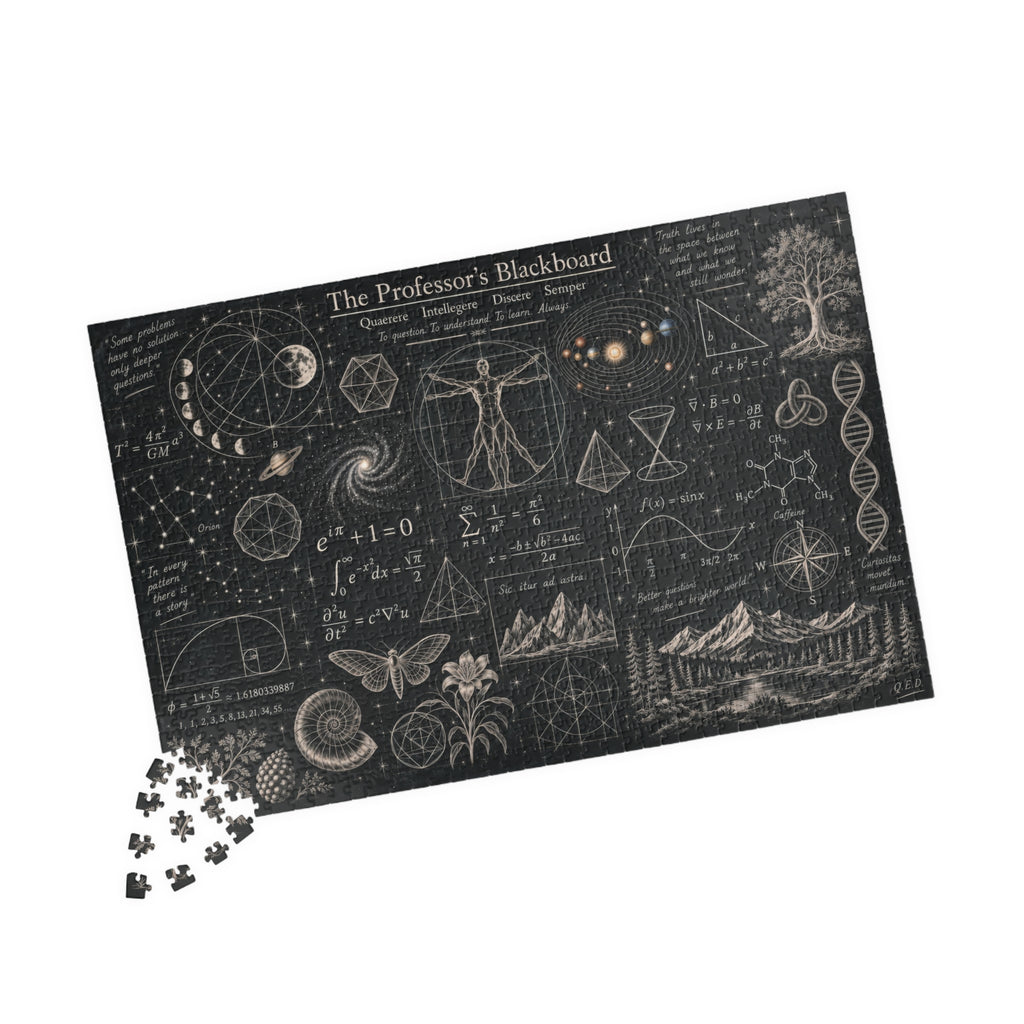 The Professor's Blackboard Jigsaw Puzzle | Vintage Science, Astronomy & Mathematical Illustrations