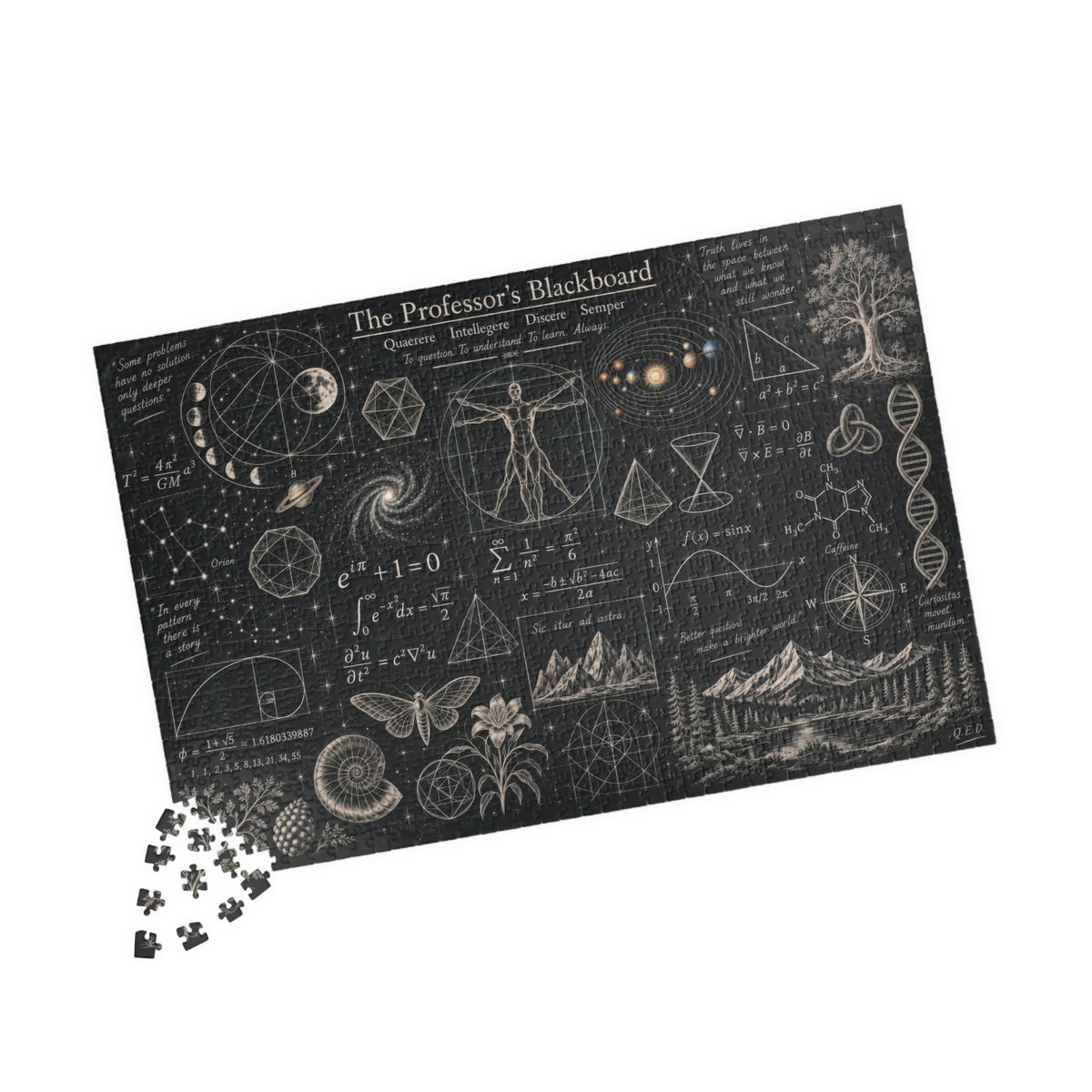 The Professor's Blackboard Jigsaw Puzzle | Vintage Science, Astronomy & Mathematical Illustrations
