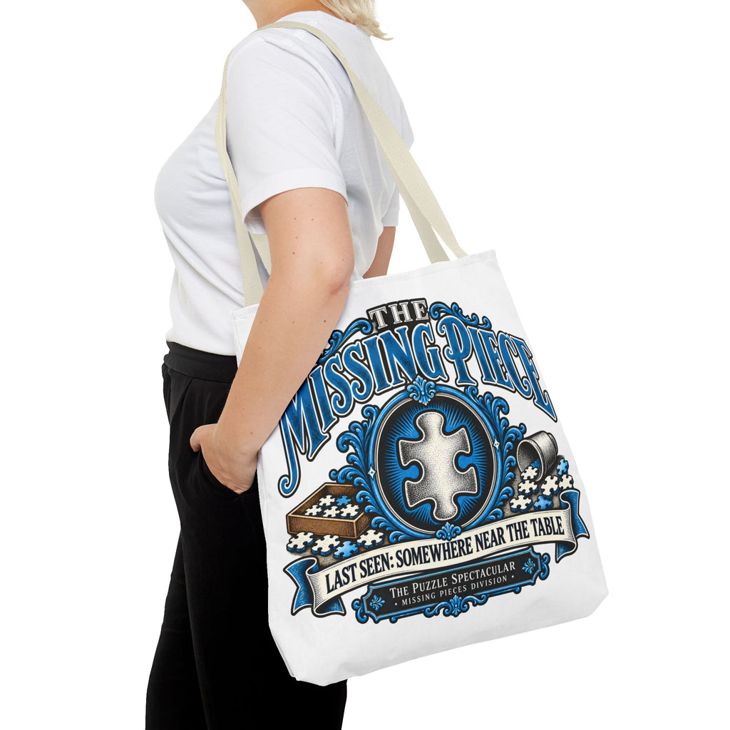 The Missing Piece Puzzle Tote Bag | Large Puzzle Carrying Bag