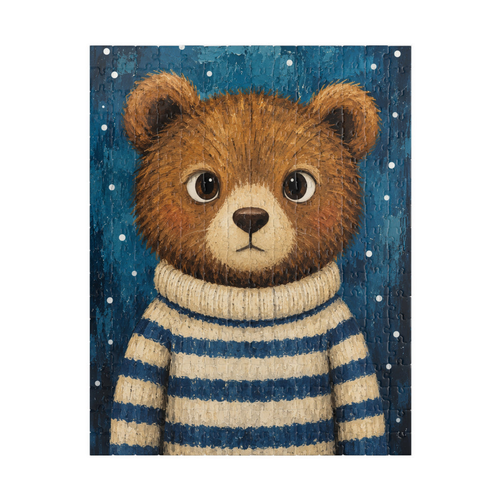 Bear Cub in a Striped Sweater Kids Puzzle | The Cozy Critter Club | 252 Pieces