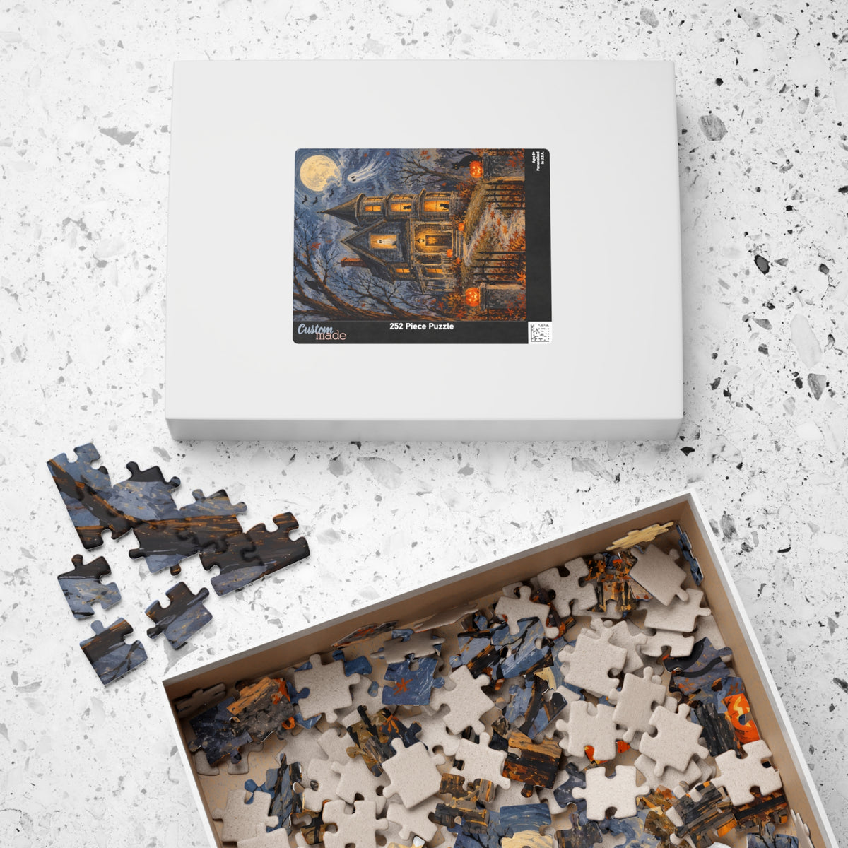 The Haunted House on the Hill Jigsaw Puzzle | Vintage Halloween Puzzle | 252 Pieces