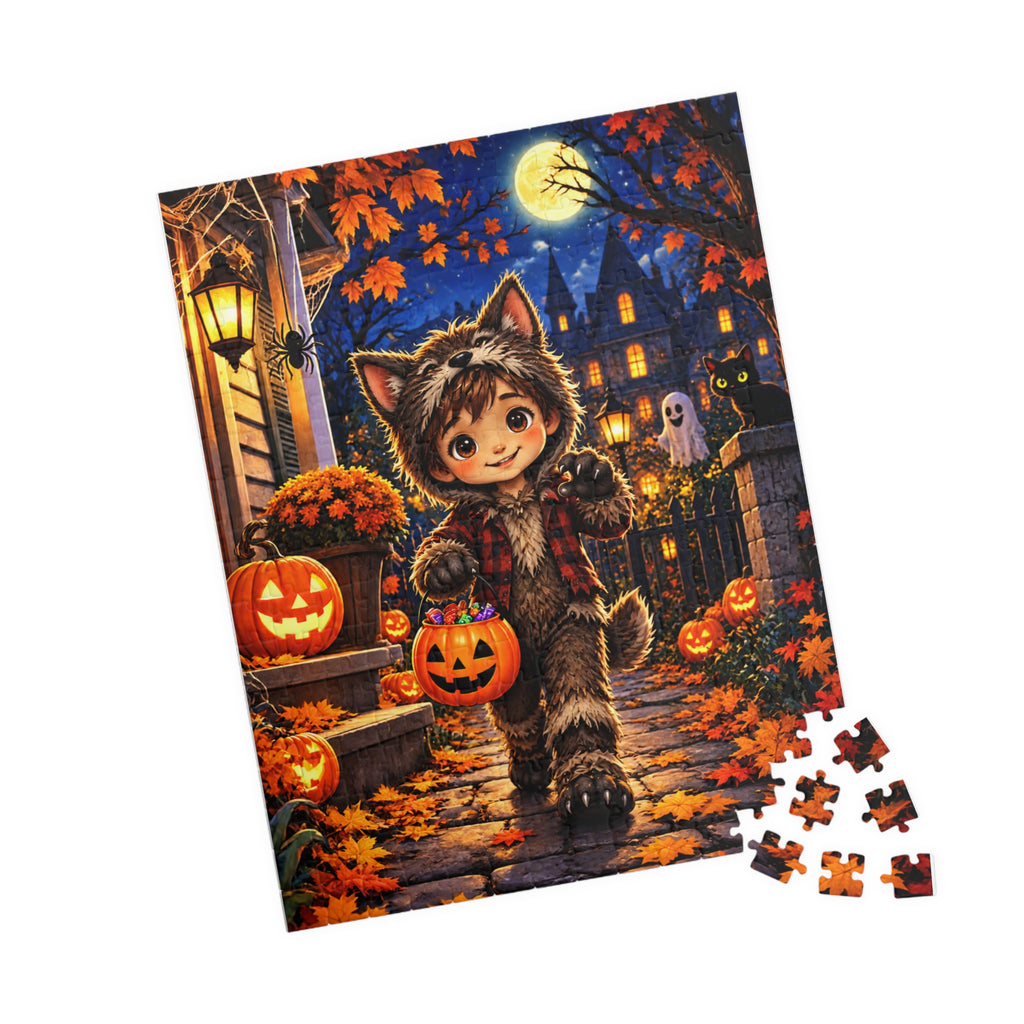 Cute Halloween Kid in Costume Puzzle — Autumn Night Jigsaw (252 pcs)