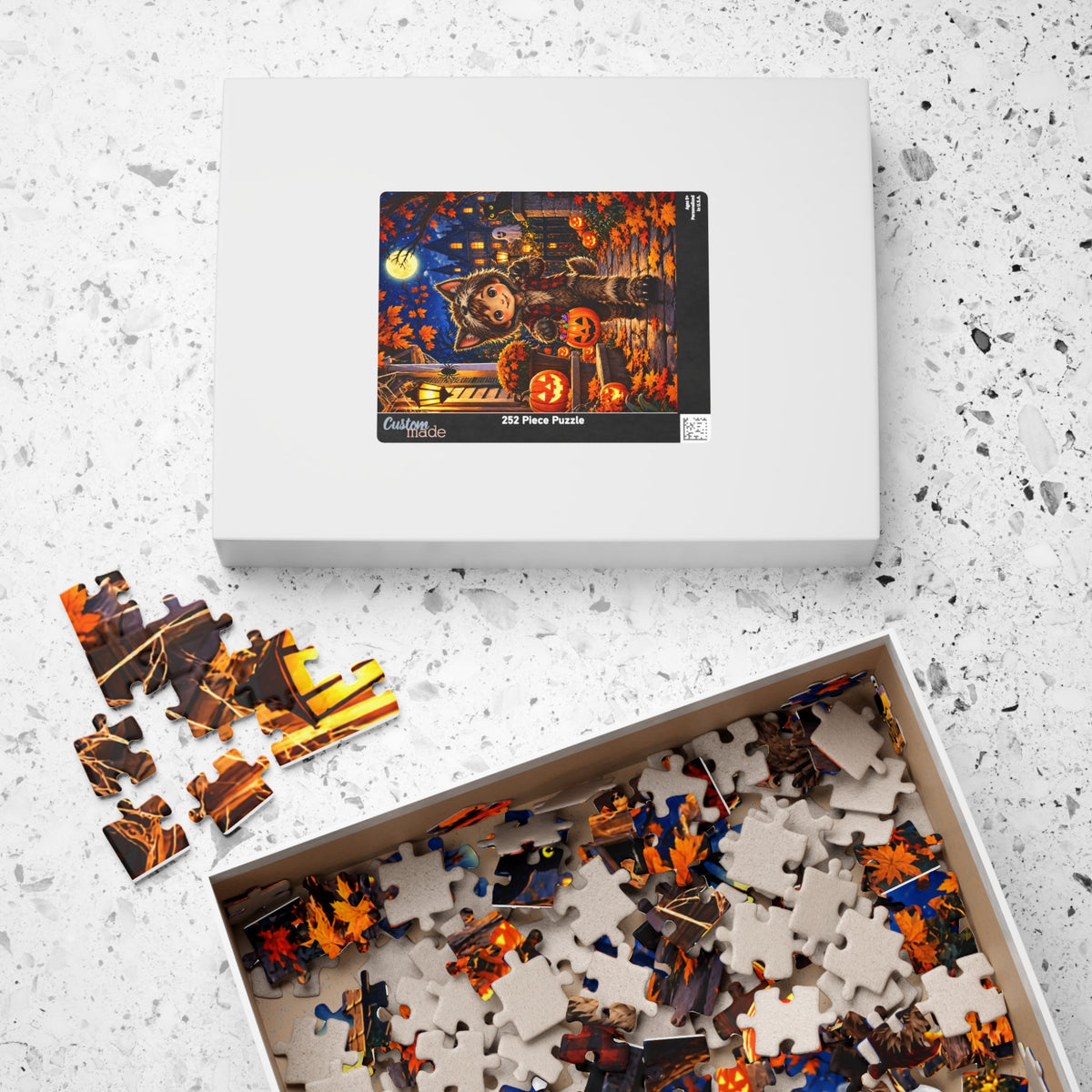 Cute Halloween Kid in Costume Puzzle — Autumn Night Jigsaw (252 pcs)