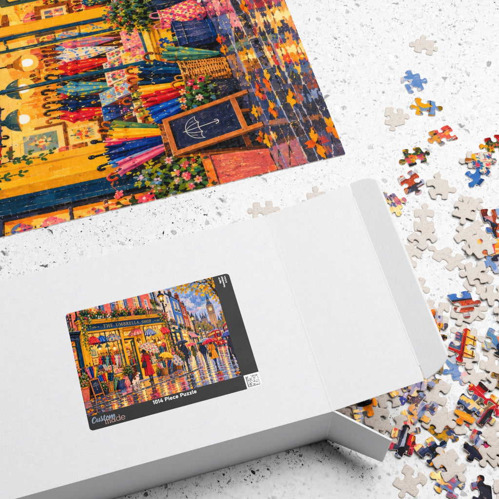 The Umbrella Shop | Rainy London 1014-Piece Jigsaw Puzzle