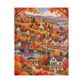 Autumn in New England Jigsaw Puzzle | Cozy Fall Village | 520 Pieces