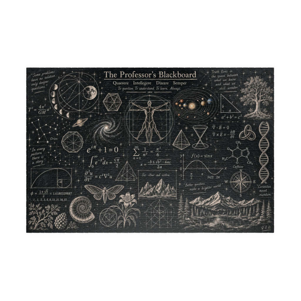 The Professor's Blackboard Jigsaw Puzzle | Vintage Science, Astronomy & Mathematical Illustrations