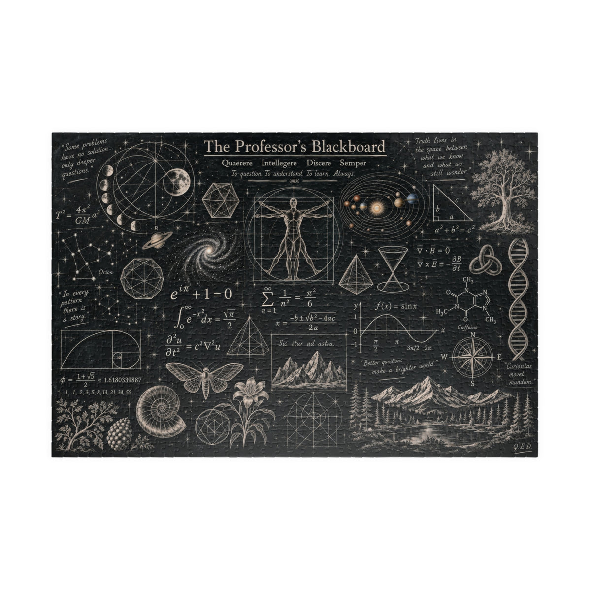 The Professor's Blackboard Jigsaw Puzzle | Vintage Science, Astronomy & Mathematical Illustrations