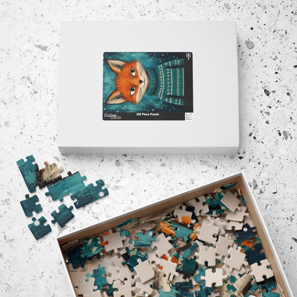 Fox in a Cozy Sweater Kids Puzzle | The Cozy Critter Club | 252 Pieces