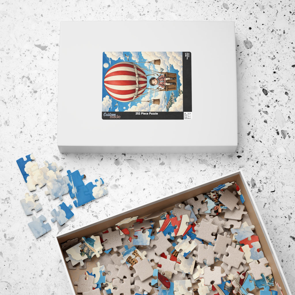 Hot Air Balloon Kids Puzzle — Vintage-Style 110/252-Piece Jigsaw