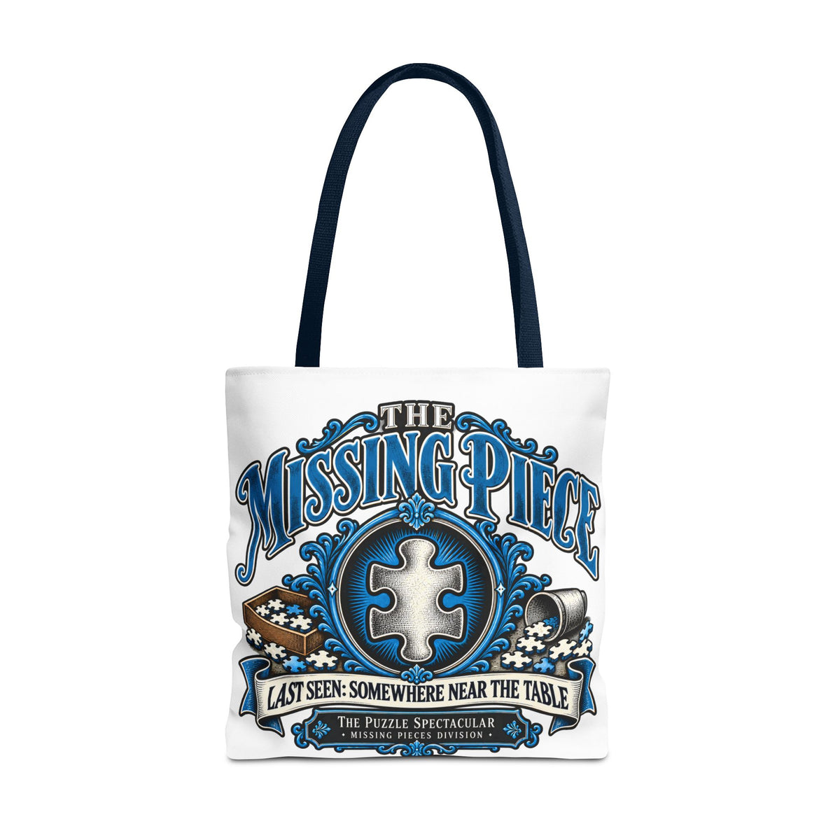 The Missing Piece Puzzle Tote Bag | Large Puzzle Carrying Bag