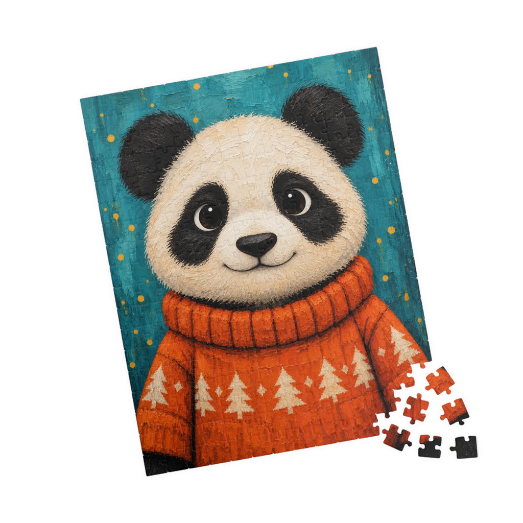 Panda in an Orange Sweater Kids Puzzle | The Cozy Critter Club | 252 Pieces