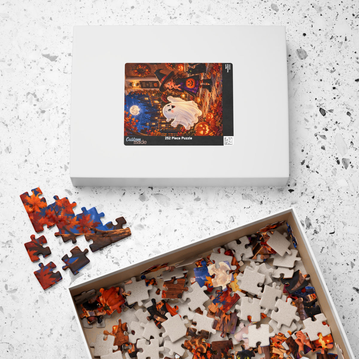 The Ghost Who Couldn't Scare Anyone | Cute Halloween Jigsaw Puzzle for Kids | 252 Pieces