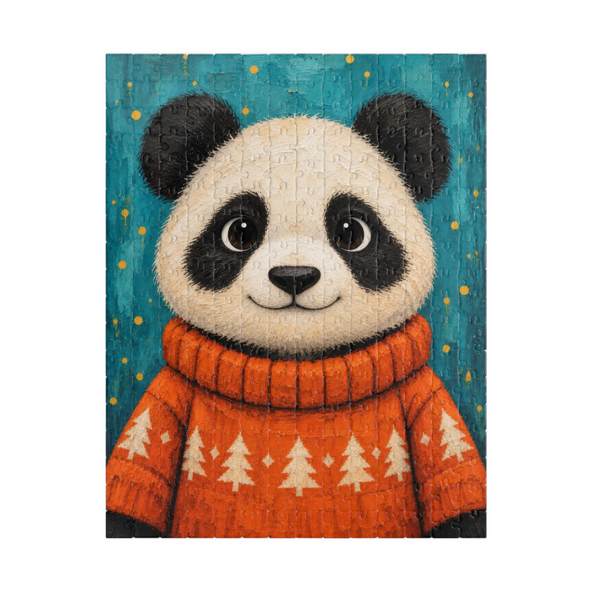 Panda in an Orange Sweater Kids Puzzle | The Cozy Critter Club | 252 Pieces