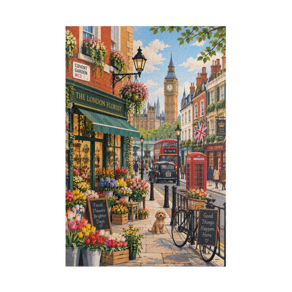 London in Bloom | Vintage London Street Jigsaw Puzzle | 1014 Pieces