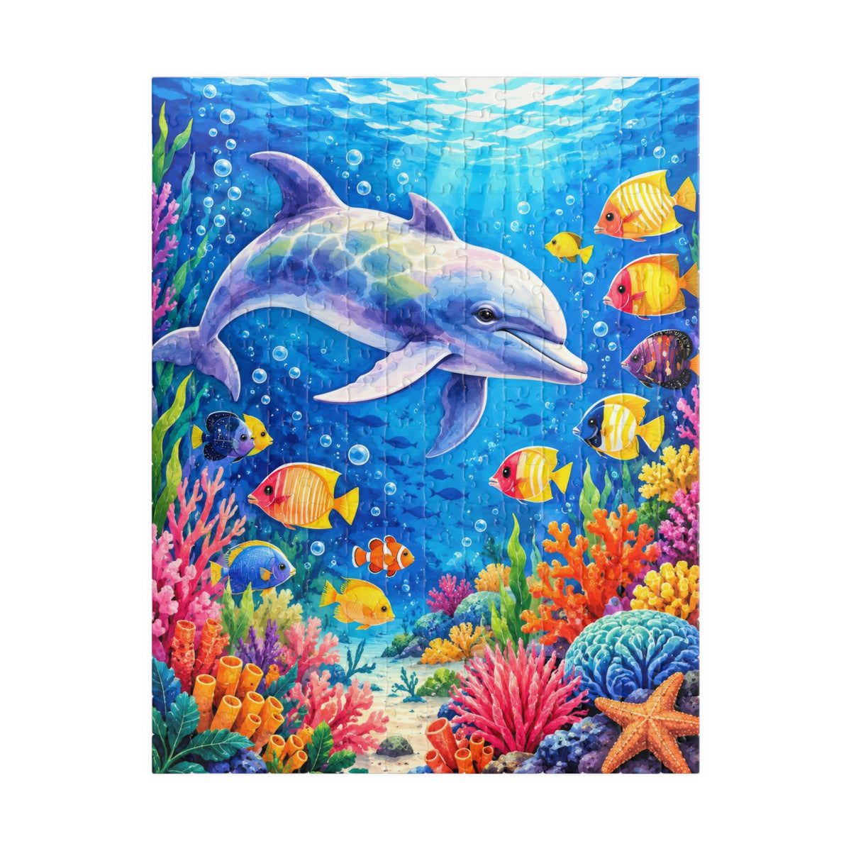 Dolphin Reef Jigsaw Puzzle — Colorful Underwater Sea Life Puzzle (252 pcs)