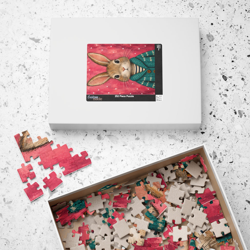 Bunny in a Cozy Sweater Kids Puzzle | The Cozy Critter Club | 252 Pieces