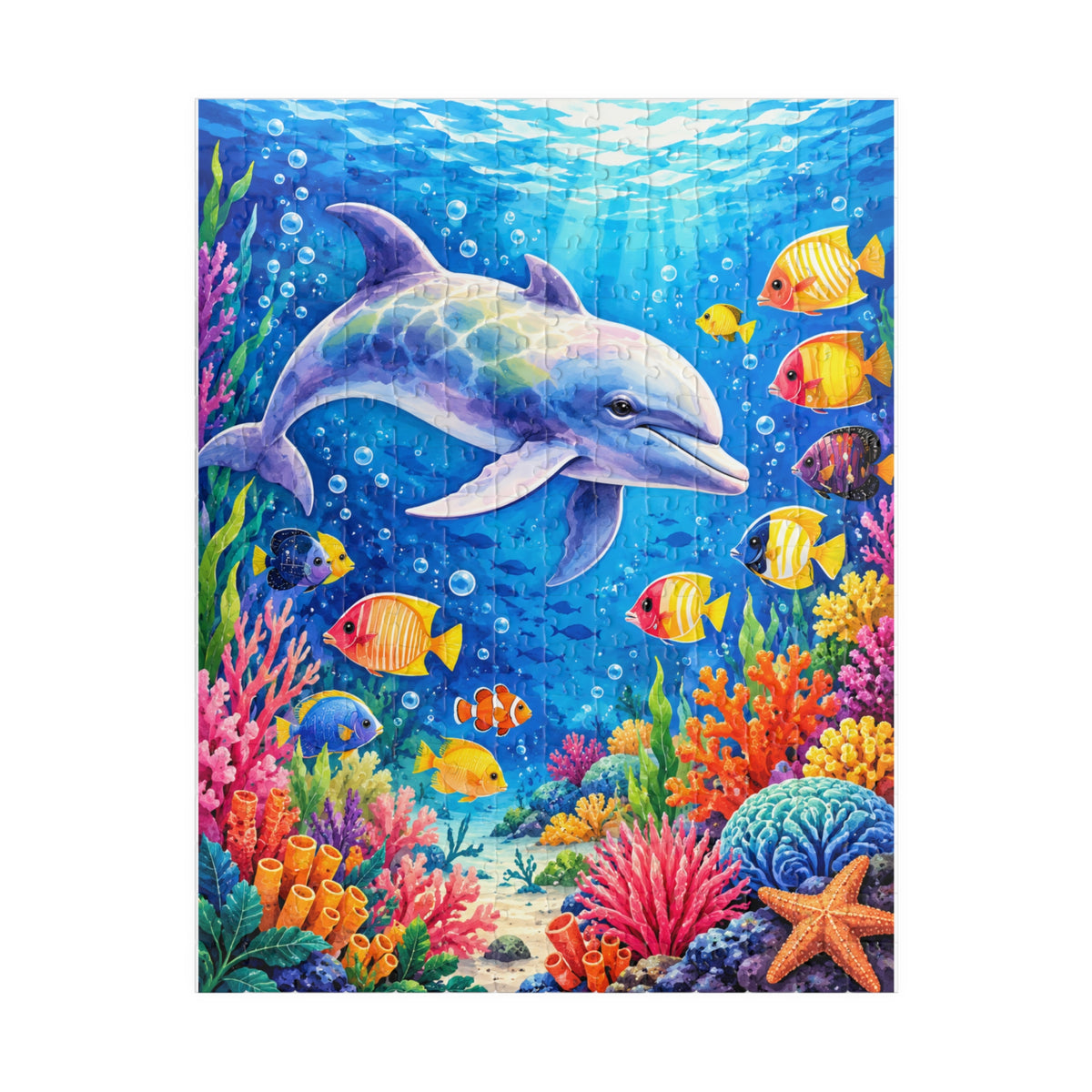 Dolphin Reef Jigsaw Puzzle — Colorful Underwater Sea Life Puzzle (110/252 pcs)
