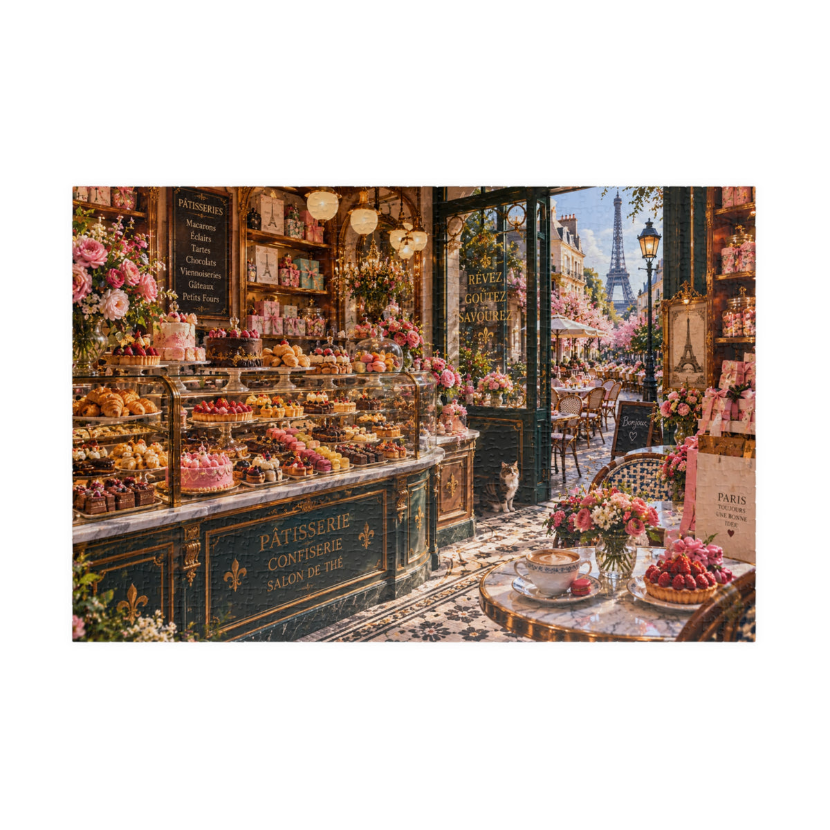 Paris Café Bakery Puzzle - Charming Pastry Shop Jigsaw (1014 pcs)