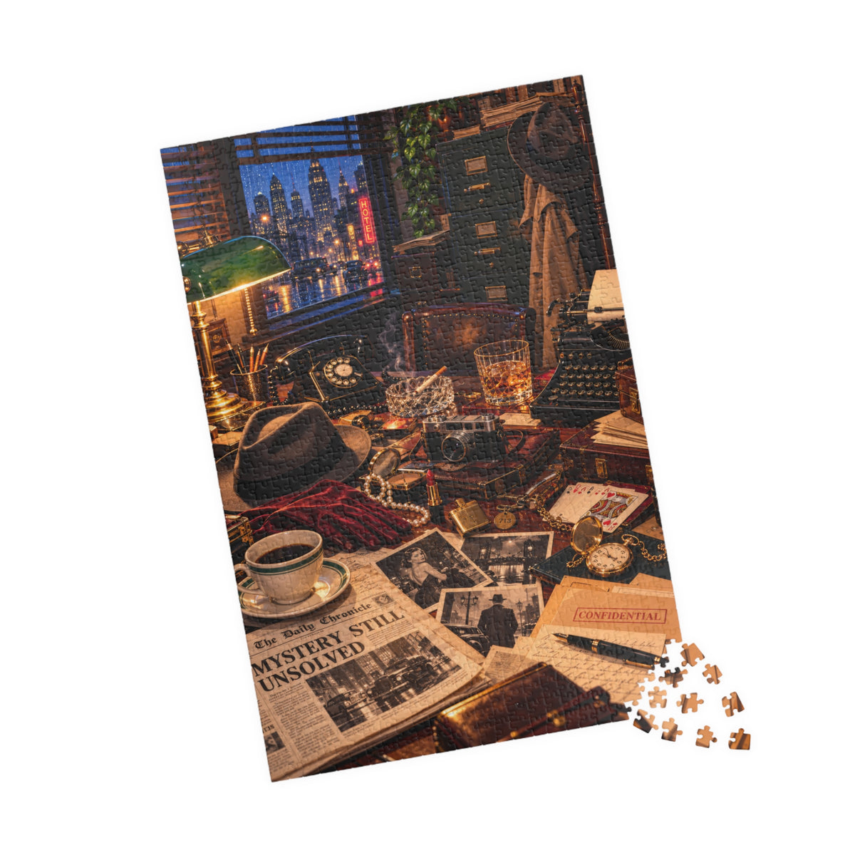 The Detective’s Desk: 1940s Noir Mystery 1,014-Piece Jigsaw Puzzle