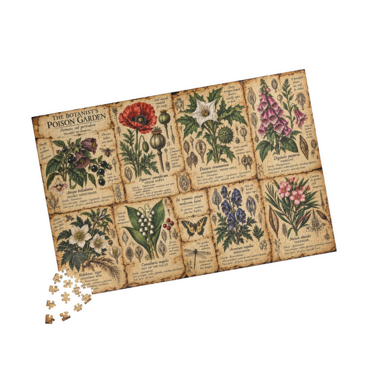 The Poison Garden Jigsaw Puzzle | Vintage Botanical Illustrations & Deadly Plants