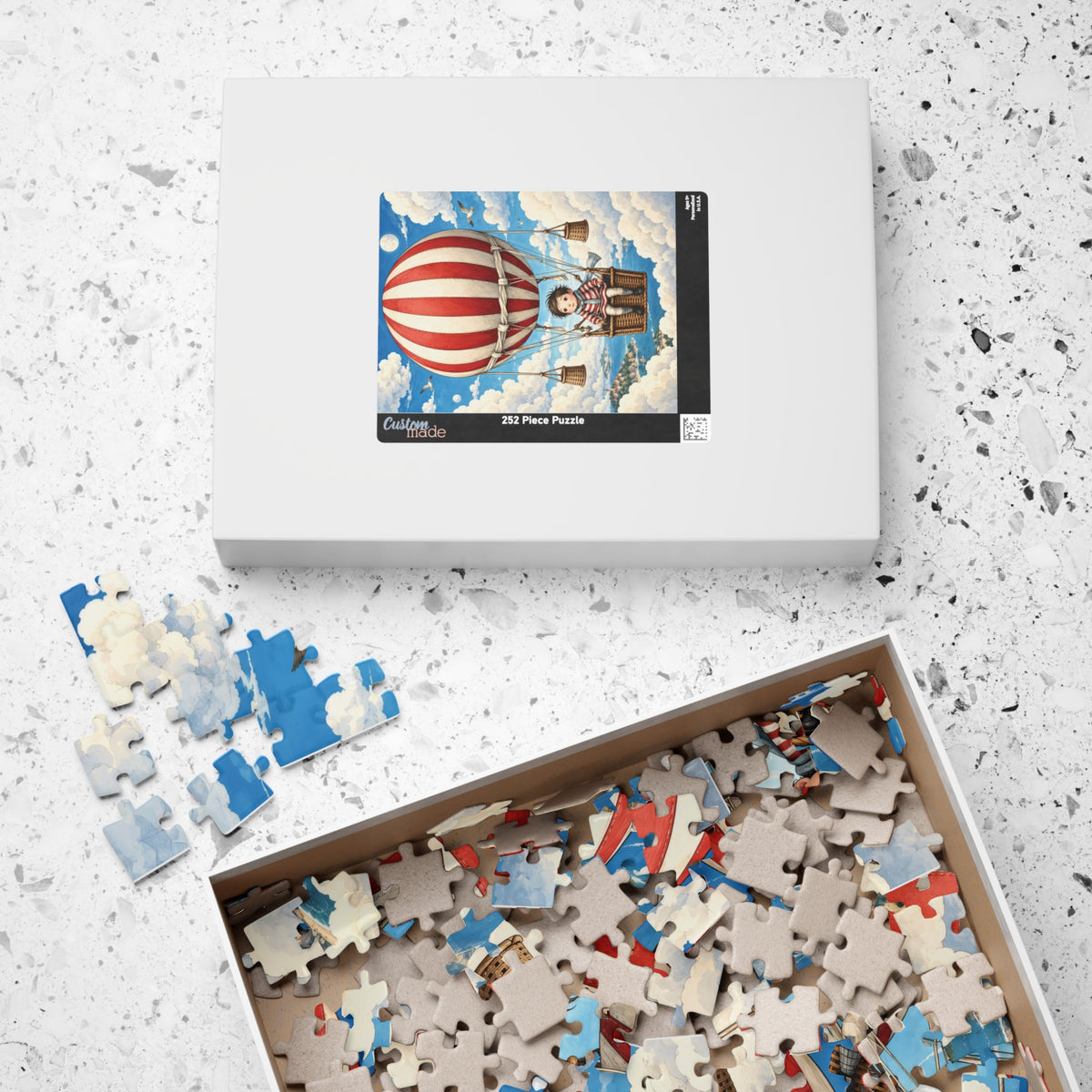 Hot Air Balloon Kids Puzzle — Vintage-Style 110/252-Piece Jigsaw
