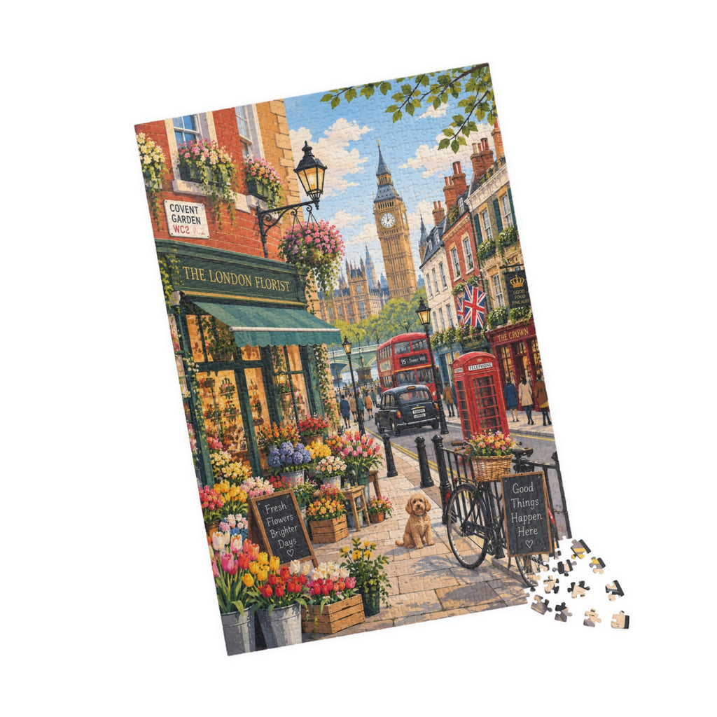 London in Bloom | Vintage London Street Jigsaw Puzzle | 1014 Pieces