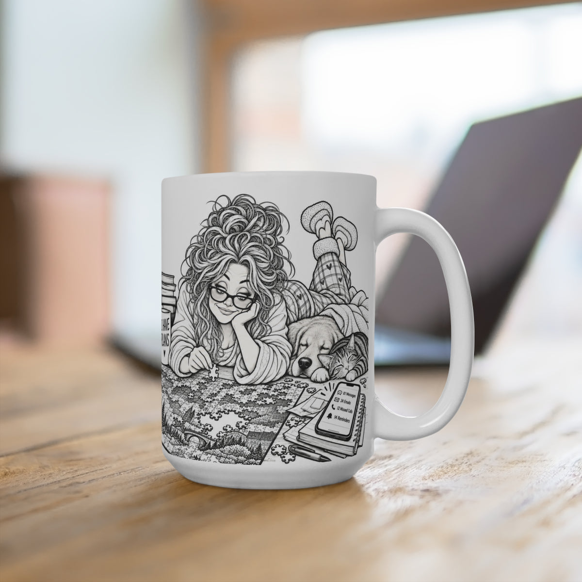 I Have Plans Mug – Funny Jigsaw Puzzle Lover Coffee Mug, 15 oz