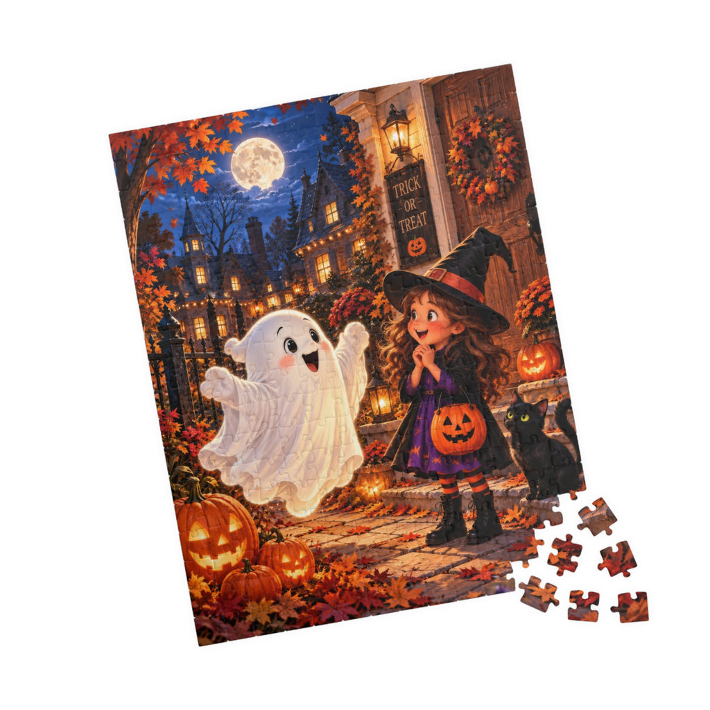 The Ghost Who Couldn't Scare Anyone | Cute Halloween Jigsaw Puzzle for Kids | 252 Pieces