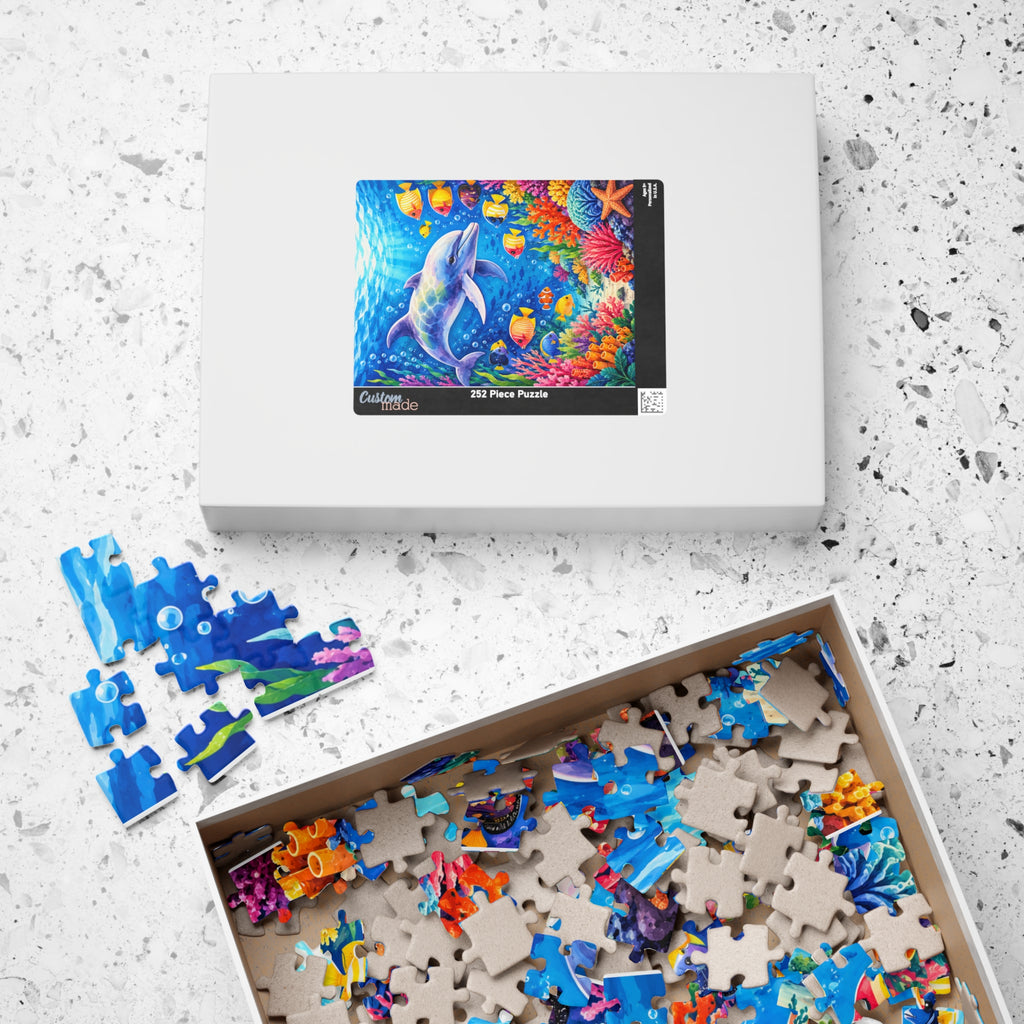 Dolphin Reef Jigsaw Puzzle — Colorful Underwater Sea Life Puzzle (110/252 pcs)