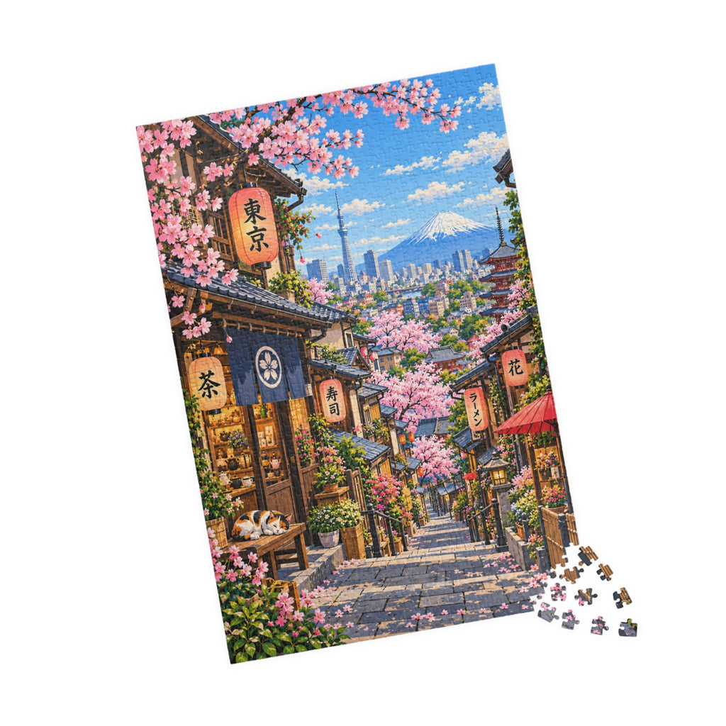 Tokyo in Bloom | Cherry Blossom Street Jigsaw Puzzle