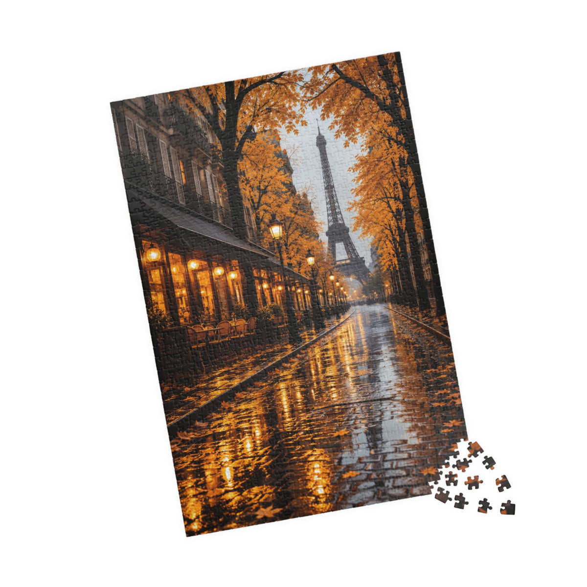 Paris After the Rain | Eiffel Tower Autumn Street Jigsaw Puzzle | 1,014 Pieces