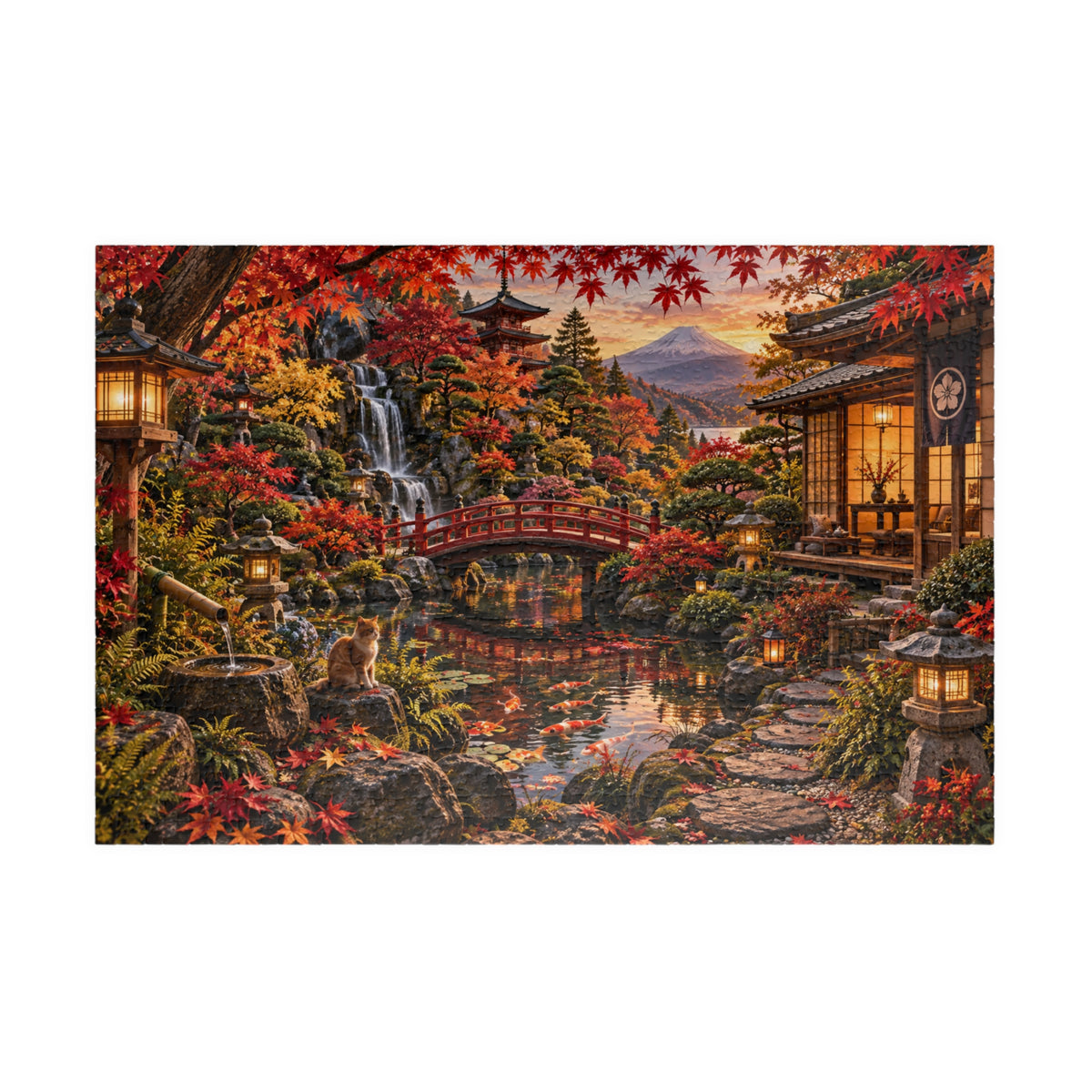 Japanese Garden Autumn Puzzle — Scenic 1014-Piece Jigsaw