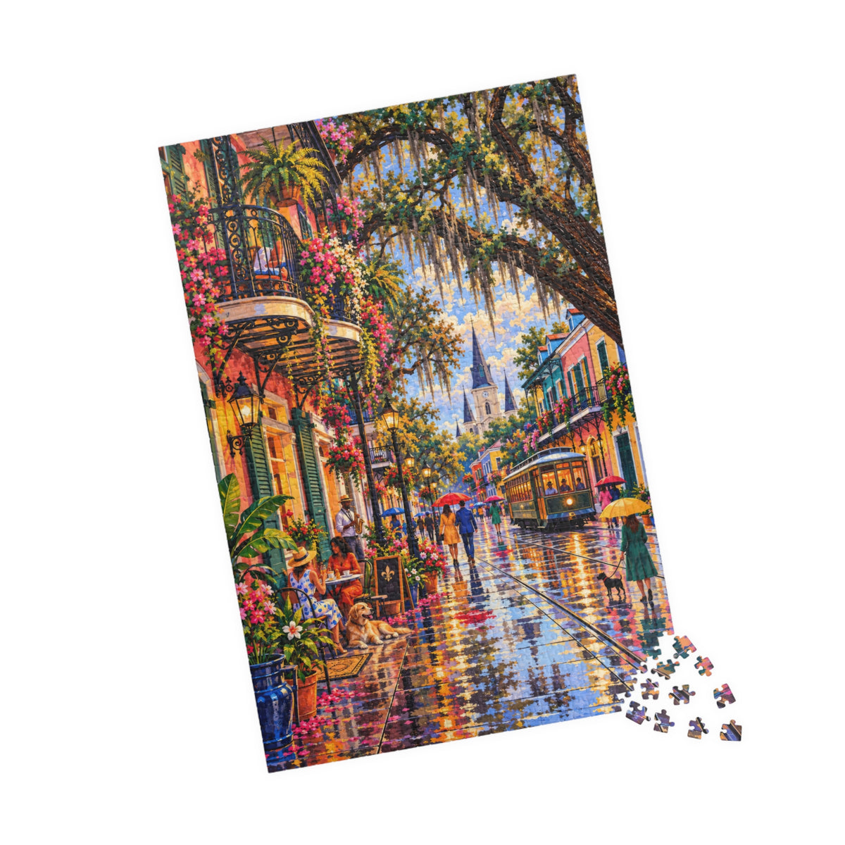 New Orleans After the Rain Jigsaw Puzzle | Colorful French Quarter - 1014 pieces