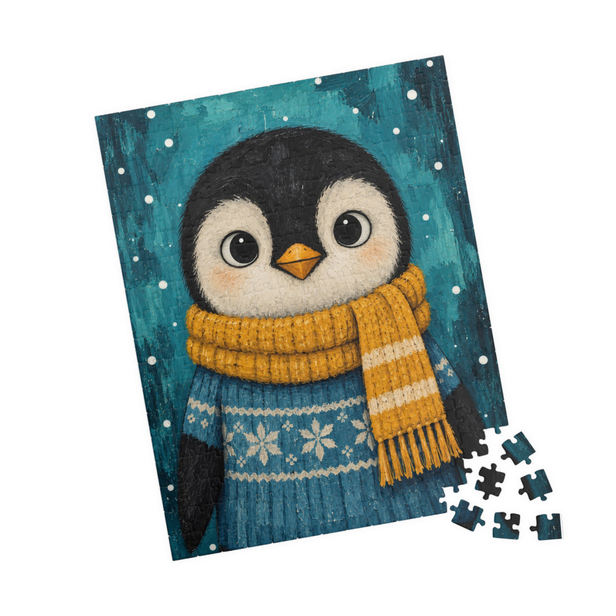Penguin in a Cozy Sweater Kids Puzzle | The Cozy Critter Club | 252 Pieces