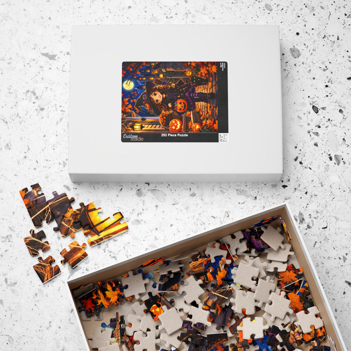 Halloween Witch Girl Puzzle — Cute Trick-or-Treat 252-Piece Jigsaw